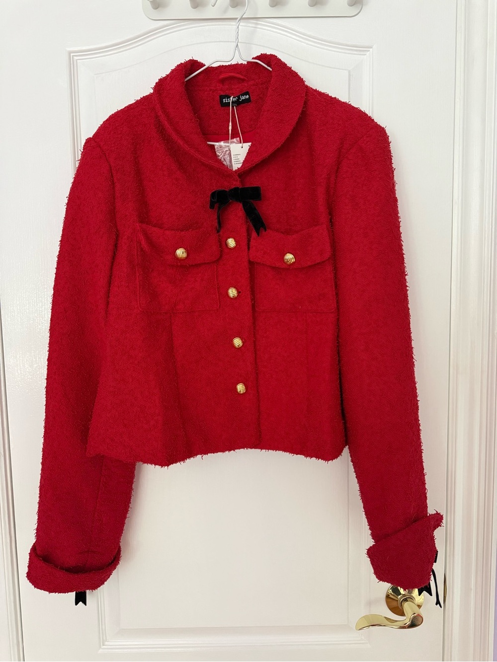 Sister Jane posie bow detail boucle lady jacket